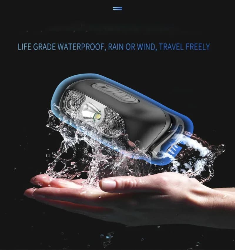 Lampe frontale à induction mini LED rechargeable pour pêche portable et éclairage puissant