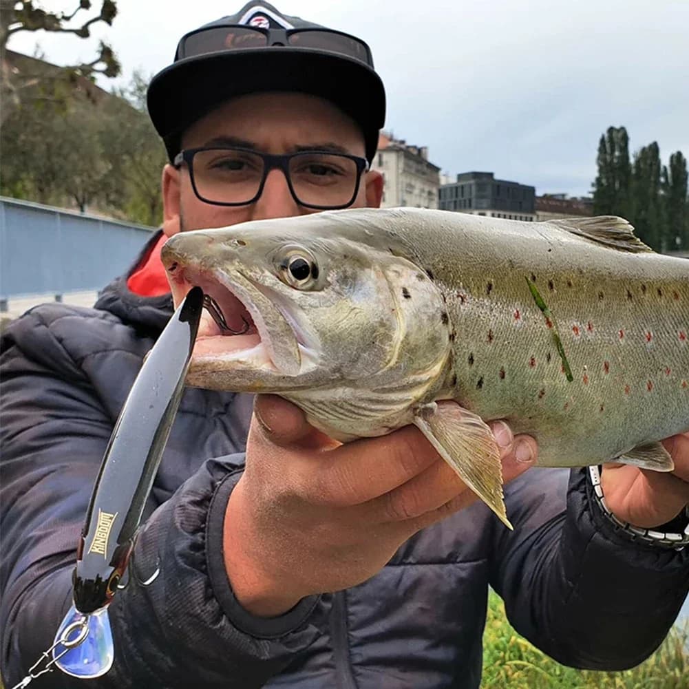 Leurre de pêche leurre dur silencieux Kingart Sinking Minnow pour bar et carnassiers, action réaliste, 6g