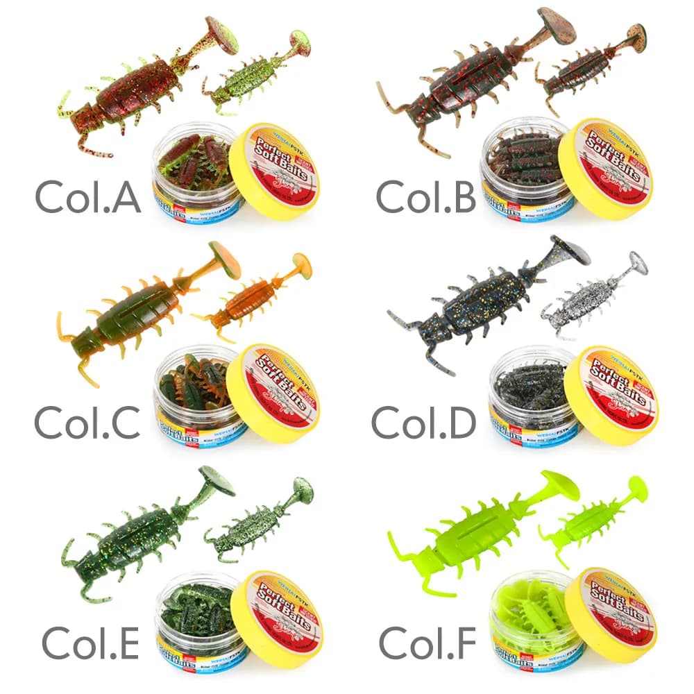 Leurres artificiels bass carpe perche alien bug senteur crevettes appâts plastique souple