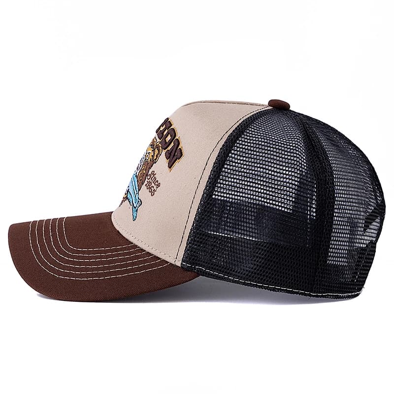 Casquette trucker ours motif été respirante unisexe homme femme pêche extérieur snapback