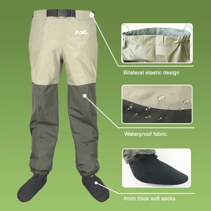 Waders pêche à la mouche chaussettes néoprène pantalon wading vêtements chasse chaussures poitrine salopette