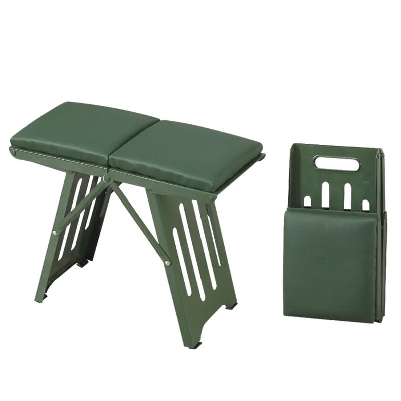 Tabouret pliant acier portable mini pour pêche randonnée camping et sac à dos deux tailles