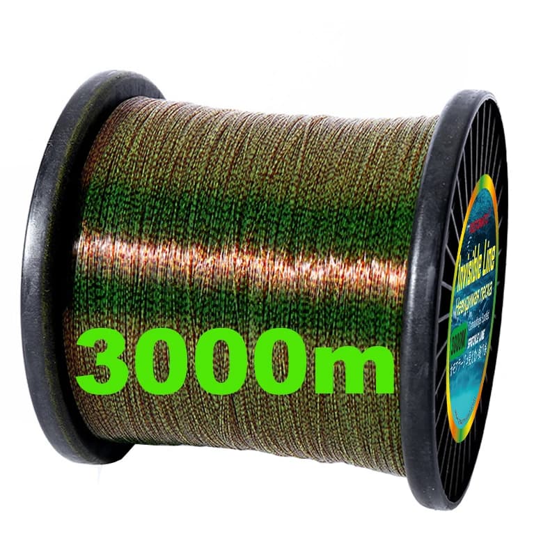 Ligne de pêche fluorocarbone invisible 3000m pour carpe et algues, résistante et discrète