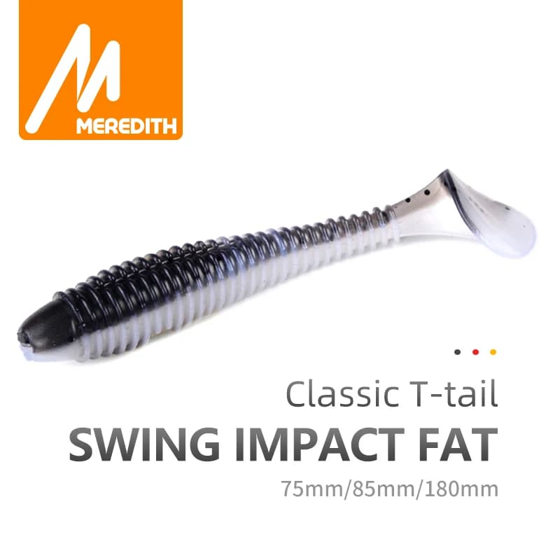 Leurre souple silicone paddle tail MEREDITH Swing Impact FAT 75mm 85mm 180mm pour la pêche du bar