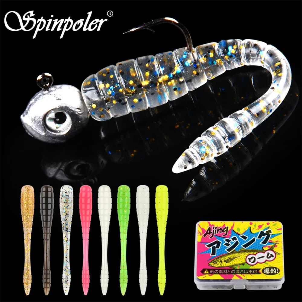 Leurre souple Ajing Spinpoler 4.8cm TPR pour pêche en rivière, mer et drop shot