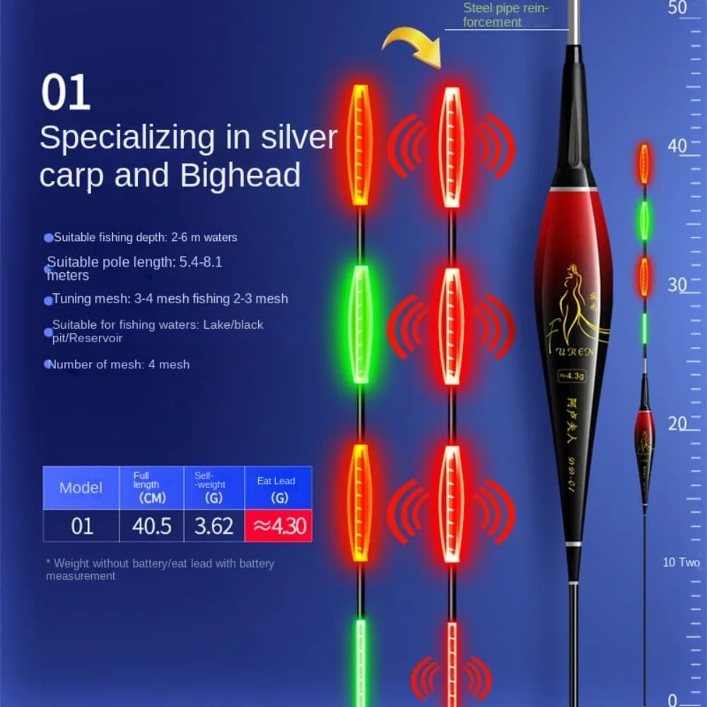Flotteur lumineux intelligent 2026 avec alarme de touche et changement de couleur pour la pêche, accessoire indispensable