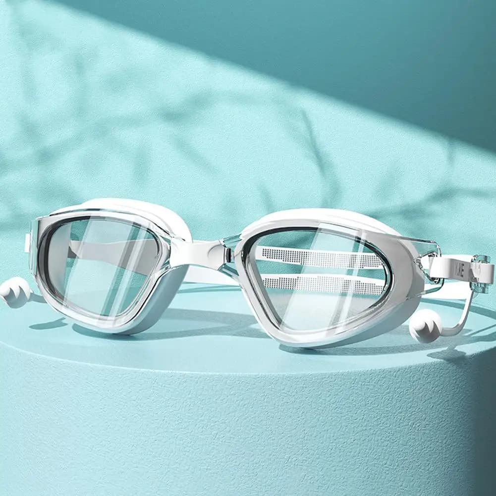 Lunettes de plongée HD anti-buée grand cadre - étanches avec bouchons d'oreilles ajustables Q2V3