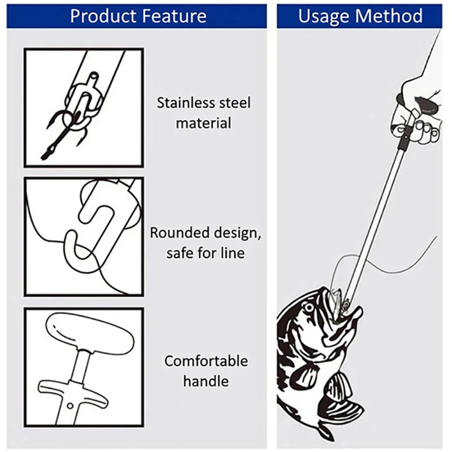 Décrocheur hameçon pêche tube aluminium portable extracteur leurre sécurité
