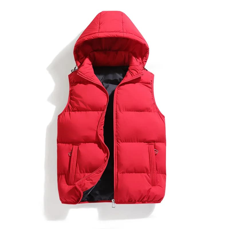 Veste sans manches homme imperméable chaude avec capuche pour automne hiver