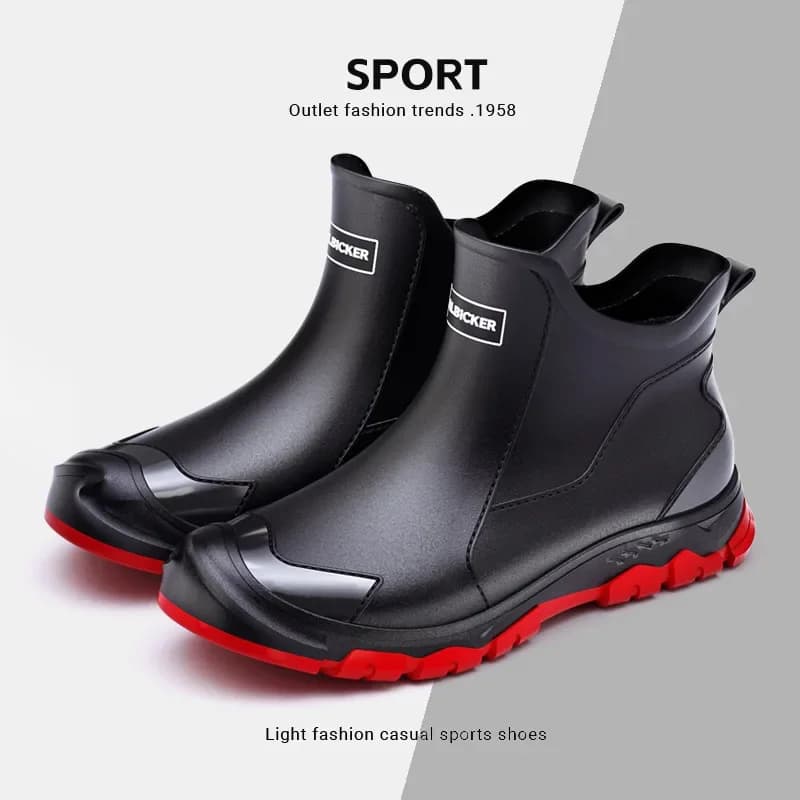 Bottes de pluie couple style coréen blanc courtes écologiques wading outdoor chaussures caoutchouc
