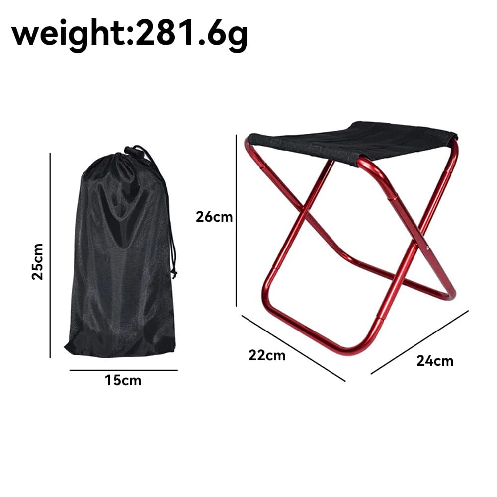 Tabouret de pêche pliant aluminium ultraléger avec rangement pour camping pique-nique