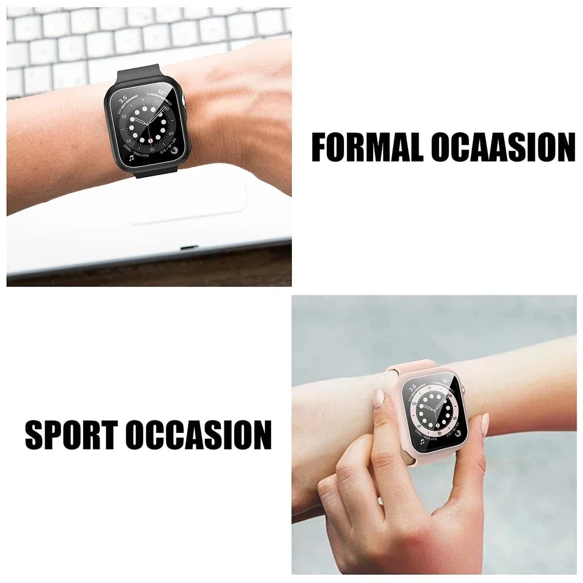 Protection verre trempé pour Apple Watch 44mm 40mm - Coque complète étanche, compatible toutes séries
