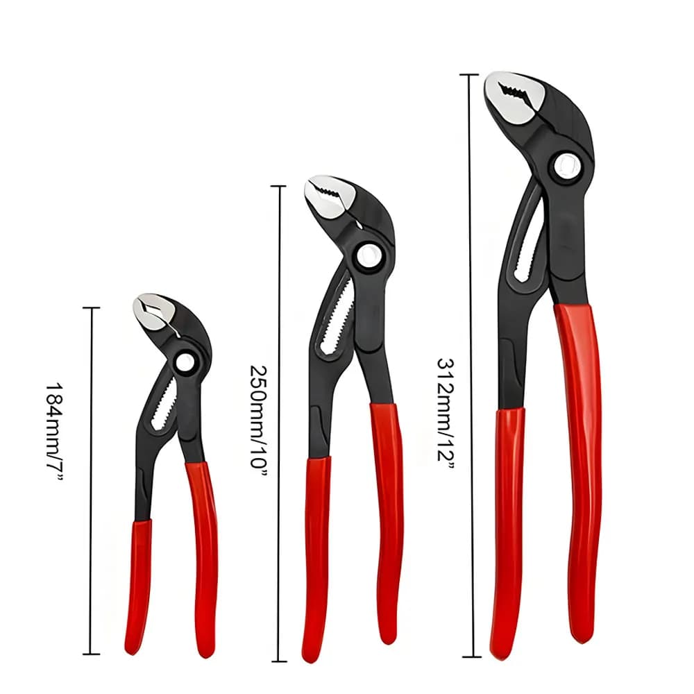 Set de 3 pinces ajustables pour tuyaux d'eau - Outils multifonctionnels de plomberie pour usage domestique