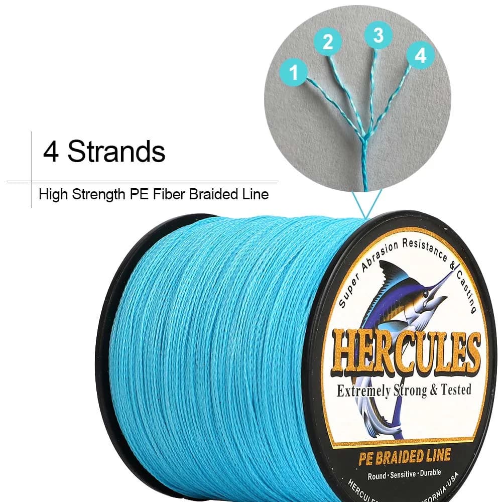 Ligne PE Hercules Army Green 4 brins 100M-2000M - Fil tressé super résistant 6LB-100LB pour tous types de pêche
