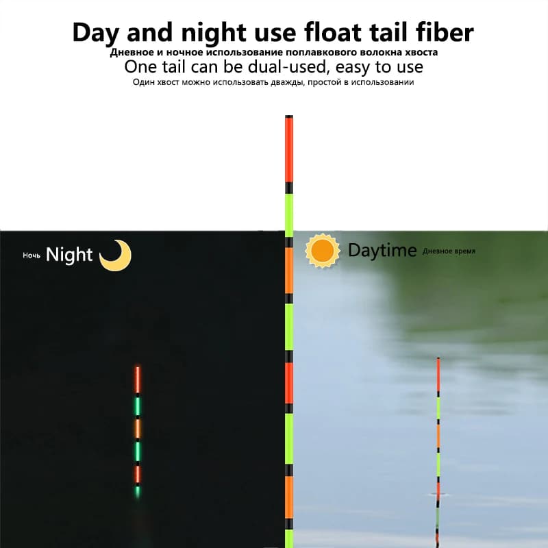Kit de fibres luminescentes pour flotteurs pêche jour et nuit, 5 queues + 2 tubes, DIY