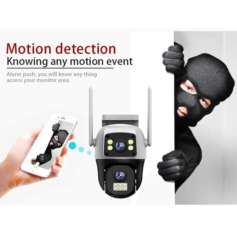 Caméra de sécurité extérieure IP 8MP 4K WIFI PTZ double écran détection IA audio bidirectionnelle Cugo V380