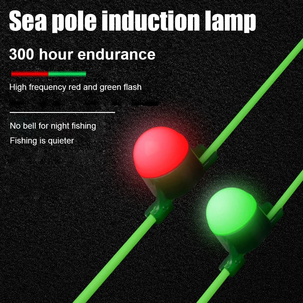 Alarme de touche LED 1-5 pièces pour pêche de nuit - Détecteur de pointe de canne résistant à la compression