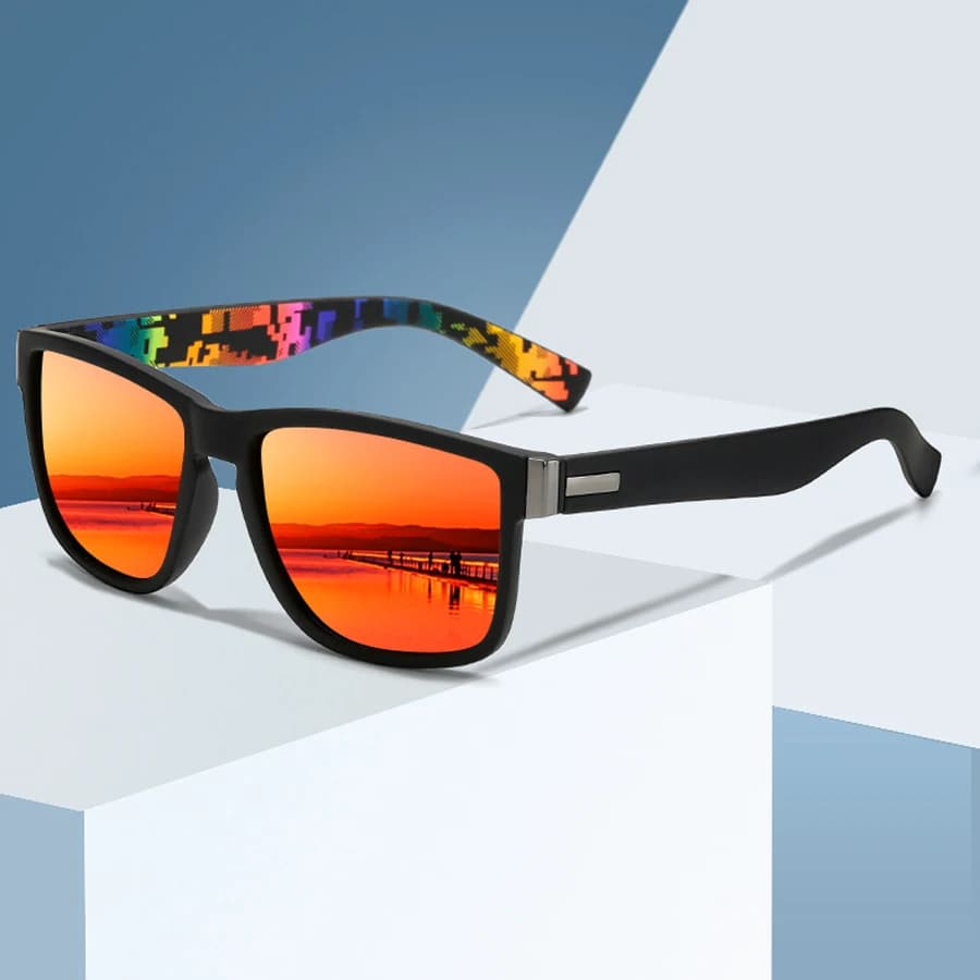 Lunettes de pêche carrées tendance homme femme - Conduite, outdoor léger avec coloris vibrants et protection optimale