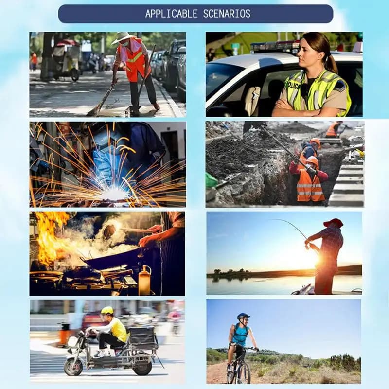Veste rafraîchissante été refroidissement ajustable travail jardinage course cuisine pêche