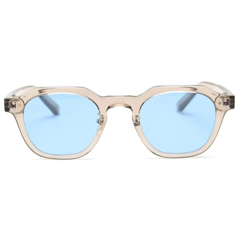 Lunettes de soleil polarisées TR90 vintage carrées polygonales pour femmes et hommes - Cadre épais design luxe rétro