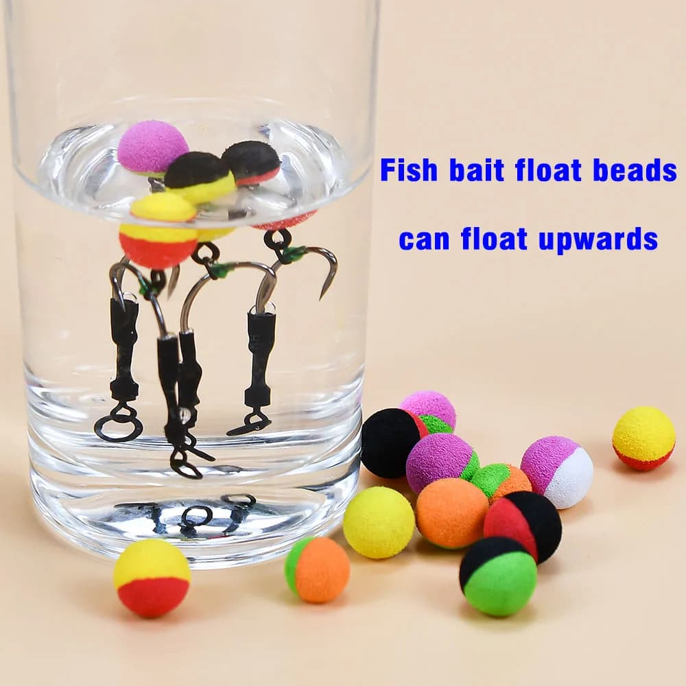 Bouillettes flottantes mousse 14 pièces 10-12mm - Appâts pêche carpe méthode feeder hair rig