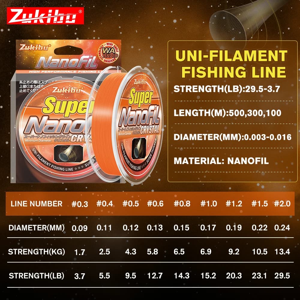 ZUKIBO Winner Nanofil Orange : Ligne de pêche fine et fluide haute qualité pour moulinet spinning