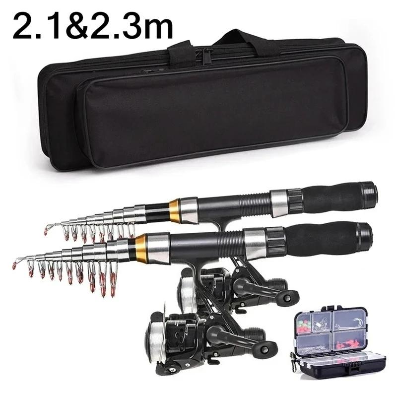 Combo canne moulinet télescopique kit complet pêche spinning avec leurres hôtes accessoires pêche nomade