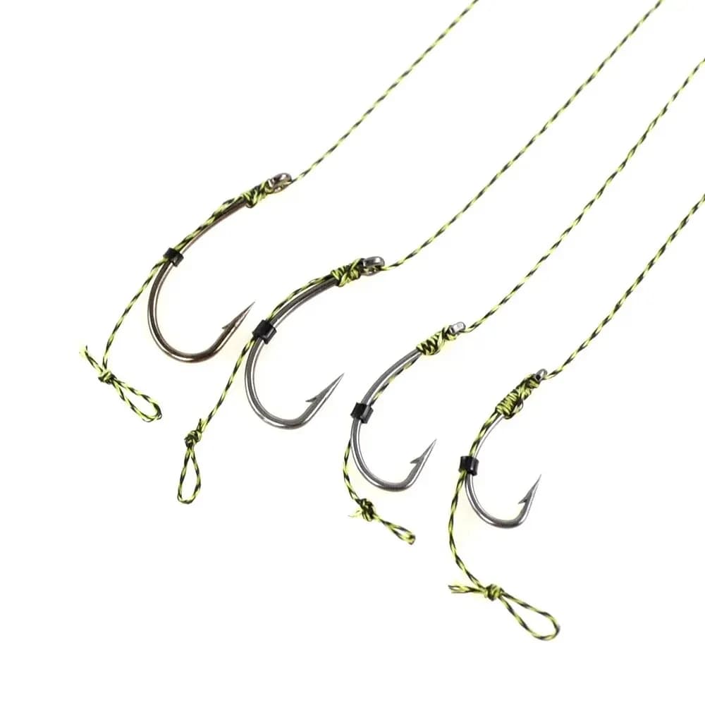 Kit de montage Hair Rig prêt à pêcher Hirisi TS113 - 6 hameçons carpe avec ligne et boilie