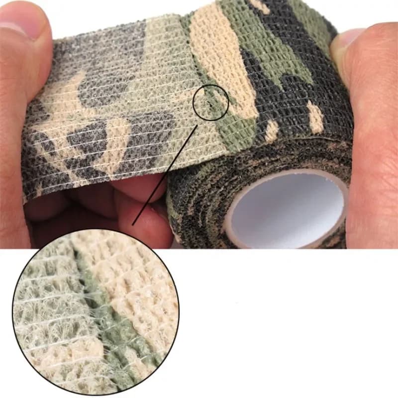 Ruban camouflage armée 5cmx4.5m pour chasse pêche - Enveloppe étanche discrète et durable