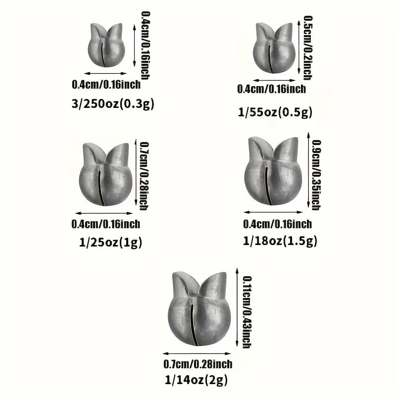 Kit plombs pêche 60/120 pièces - Plombs fendus 5 tailles - Design rond amovible eau douce