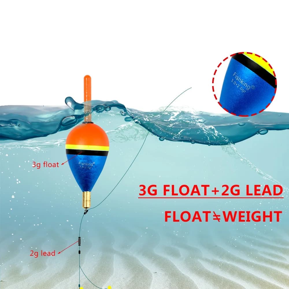 5 flotteurs mélangés NGB 2g-5g en sapin Barguzinsky - Flotteurs pêche mer et carpe coulissants