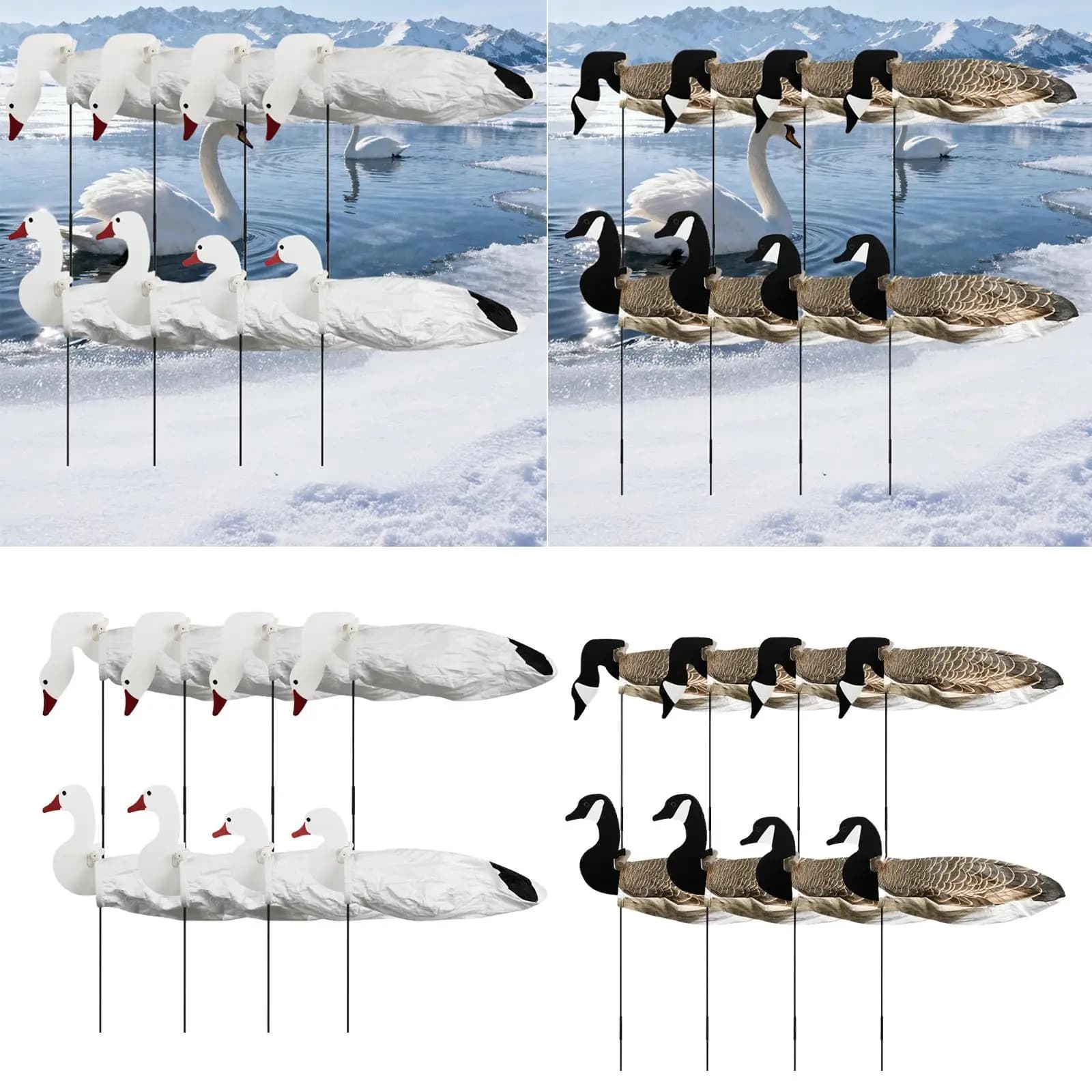 Leurres oie papier ferronnerie mouvement réaliste - appât oiseaux chasse extérieur gibier d'eau