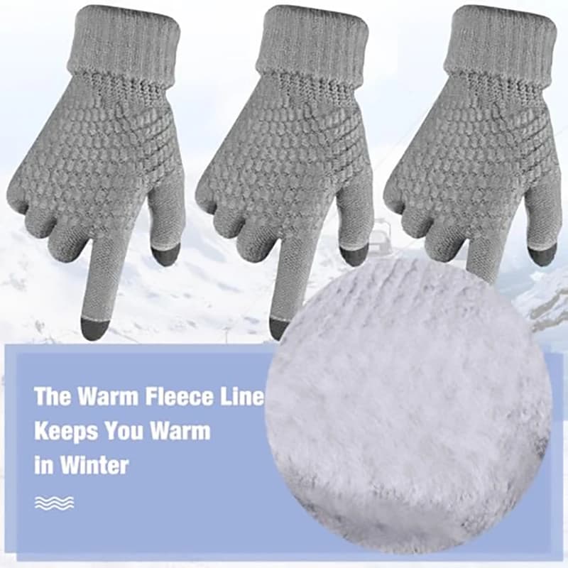 Gants tactiles hiver pêche et ski - Chauffants avec poignets élastiques pour outdoor