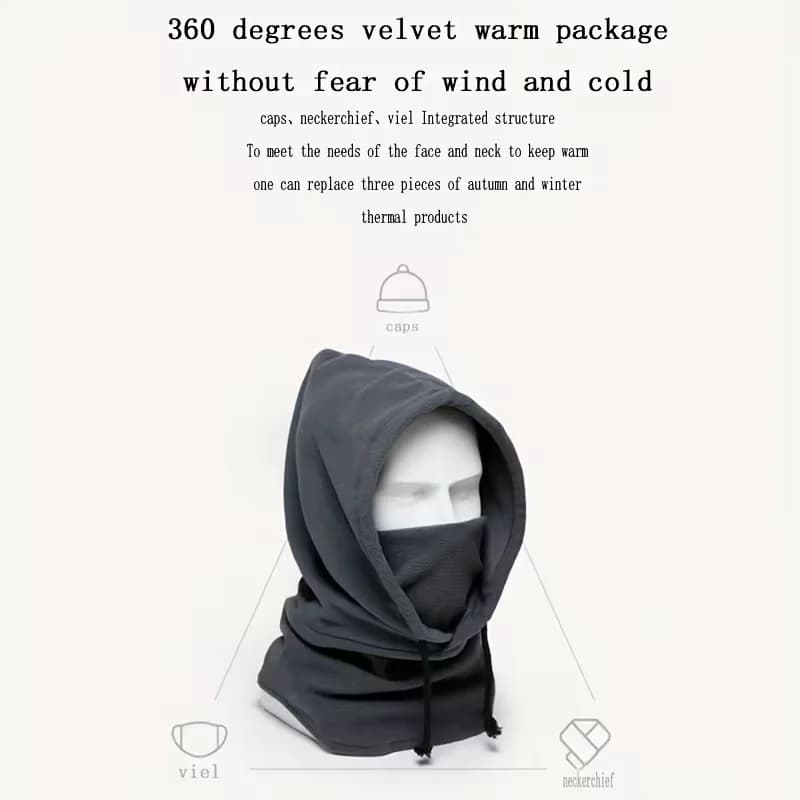 Cagoule hiver masque visage coupe-vent thermique capuche écharpe ski pêche cyclisme sports froid