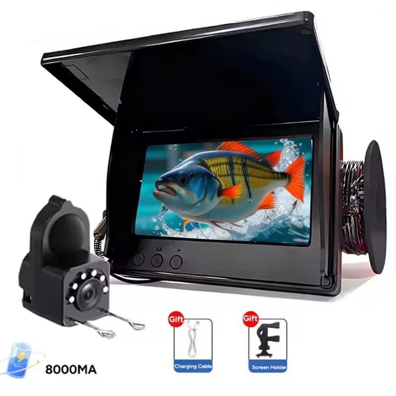 Détecteur poissons portable 1080P 4.3 pouces LCD vision nocturne 120° angle pêche sous-marine main
