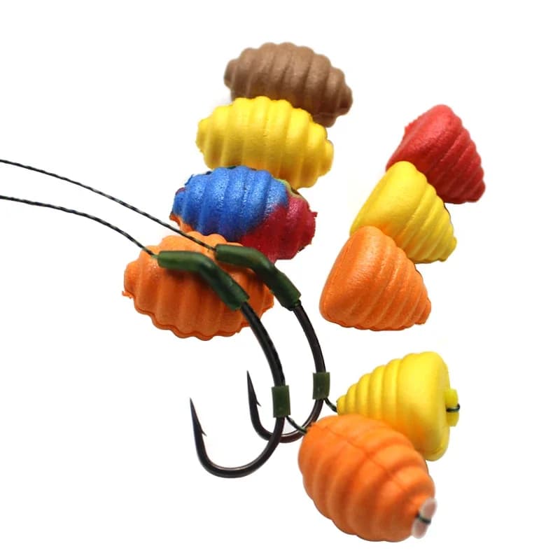 12 appâts flottants pop-up pour carpe - 7 types de chrysalides de ver à soie en forme de tour