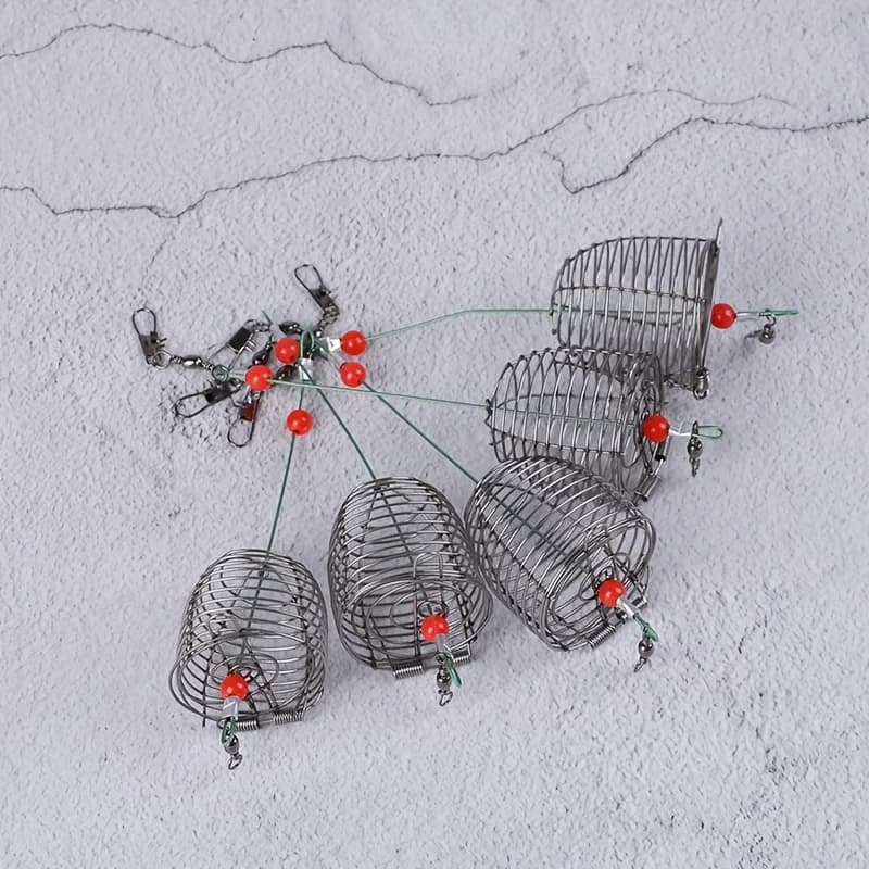 Cage à appâts de pêche en acier inoxydable, 5 pièces emboîtables pour amorçage