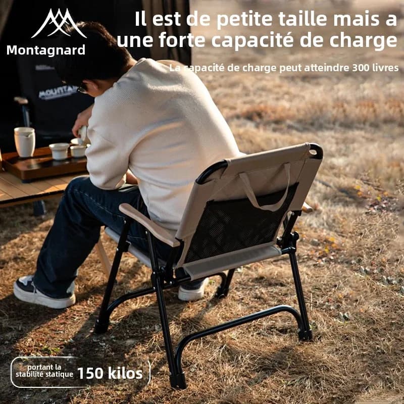 Siège pliant ergonomique renforcé pour pique-nique, camping et plage - Confort optimal