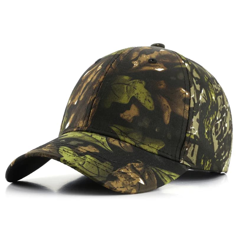 Casquette baseball biomimétique feuilles camouflage outdoor training montagne pêche