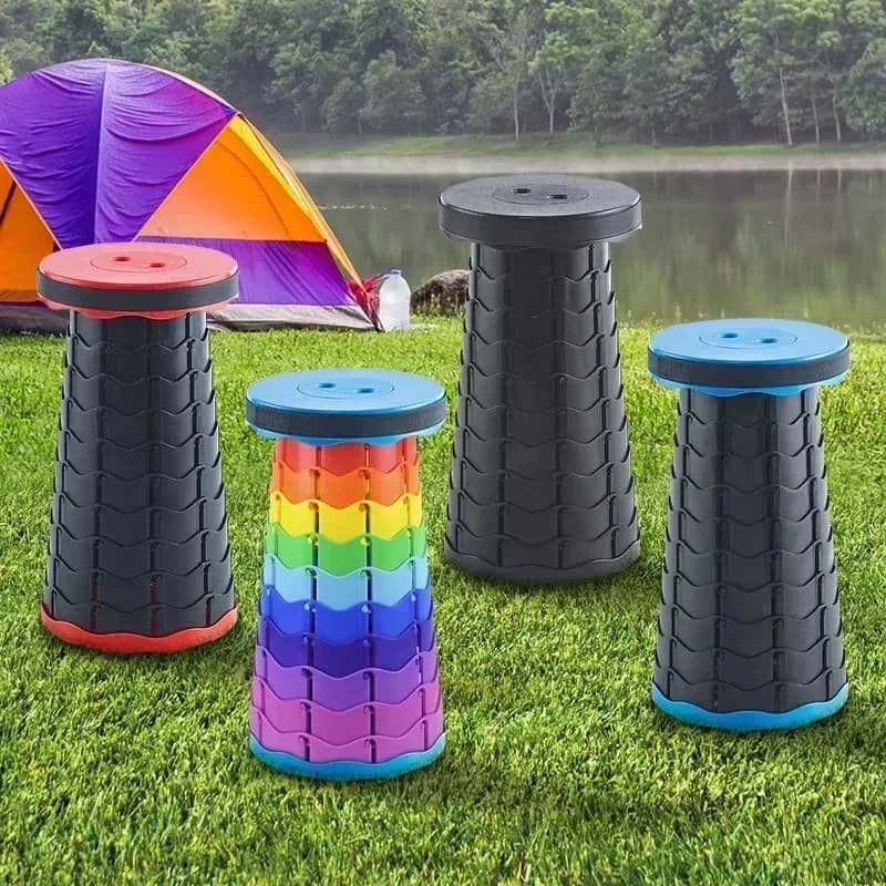 Tabouret pliant télescopique portable pour pêche - siège léger réglable plage camping compact