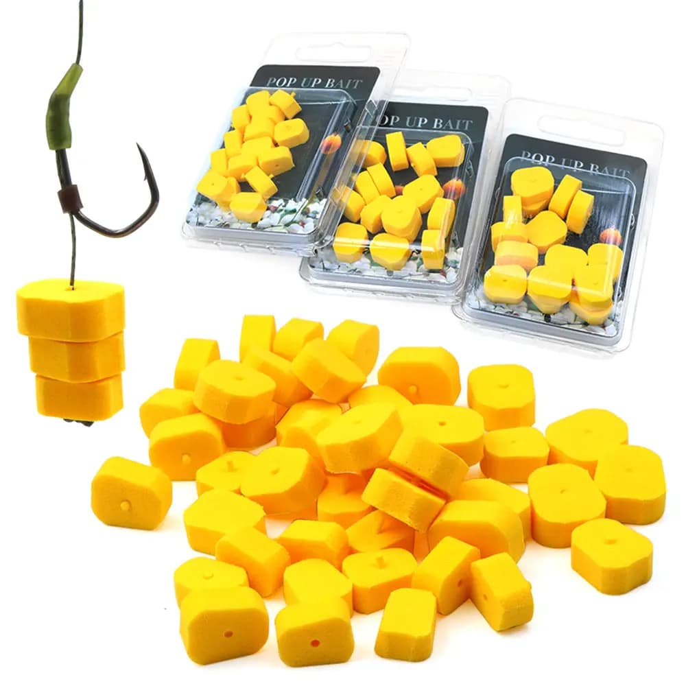 Accessoires pêche carpe 15pc pop up boilies EVA foam forme maïs pour method feeder