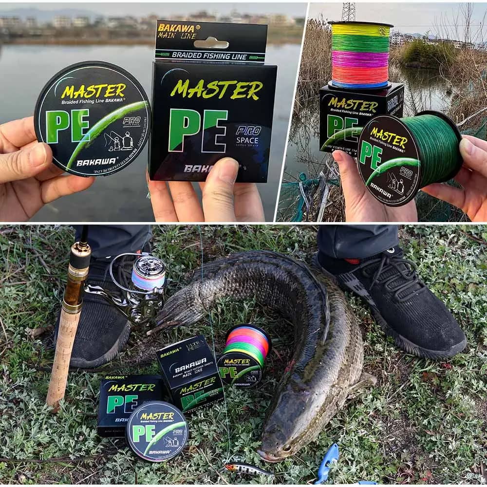 Fil de pêche japonais BAKAWA 4 brins multifilament PE, 10LB à 85LB, idéal pour la carpe,