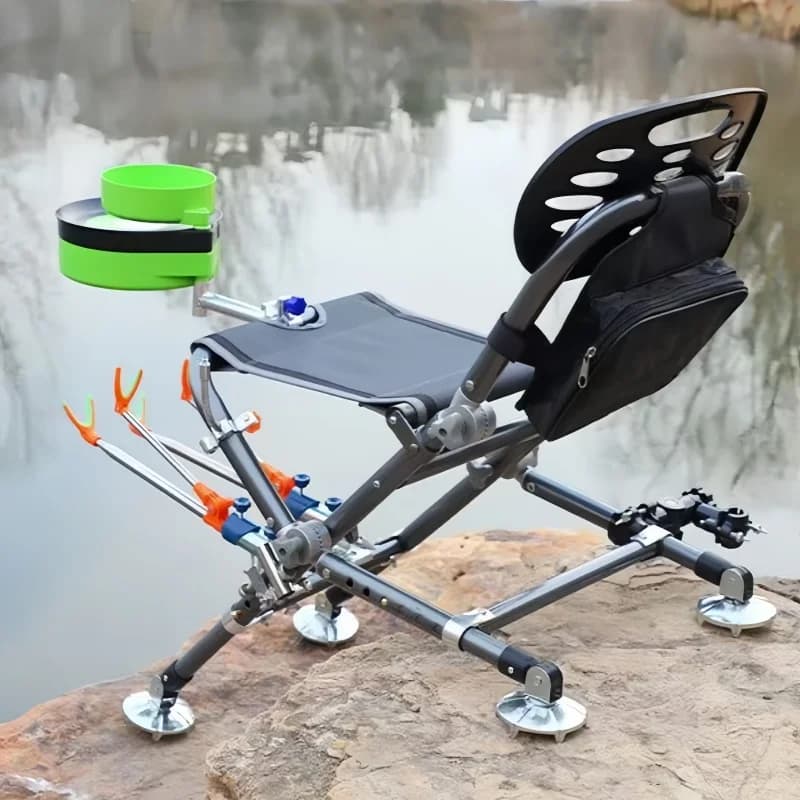 Chaise pêche tout terrain pliable 180° - Siège plage camping réglable dossier équipement pêche