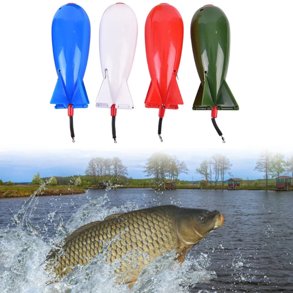 Feeder fusée pour pêche à la carpe - 10.5/14.5/17.5cm avec flotteur et porte-appâts