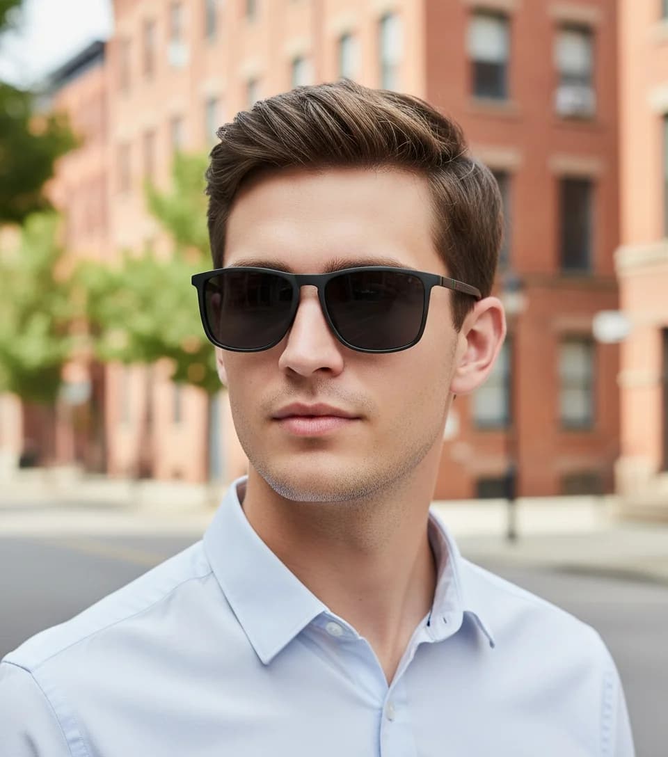 Lunettes de soleil conduite pêche anti-UV fashion carrées unisexes nouvelle collection 2024