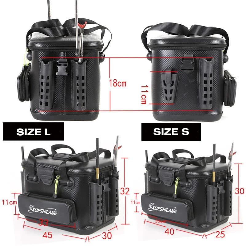 Sac à dos de pêche EVA multifonction 20L/28L/40L avec seau et porte-canne intégré