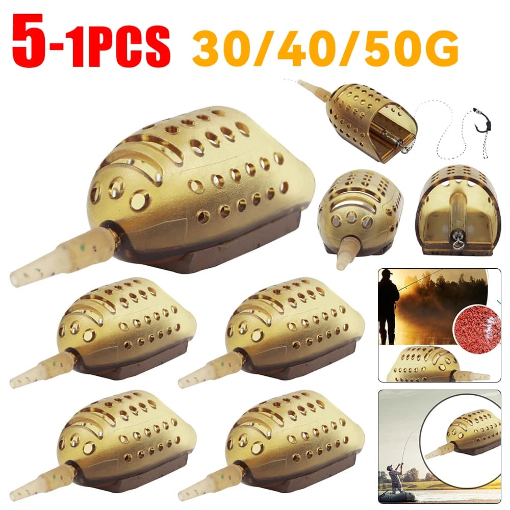Lance-appâts feeder pour carpe 30/40/50g - 1 à 5 pièces - Outil pratique de pêche au feeder