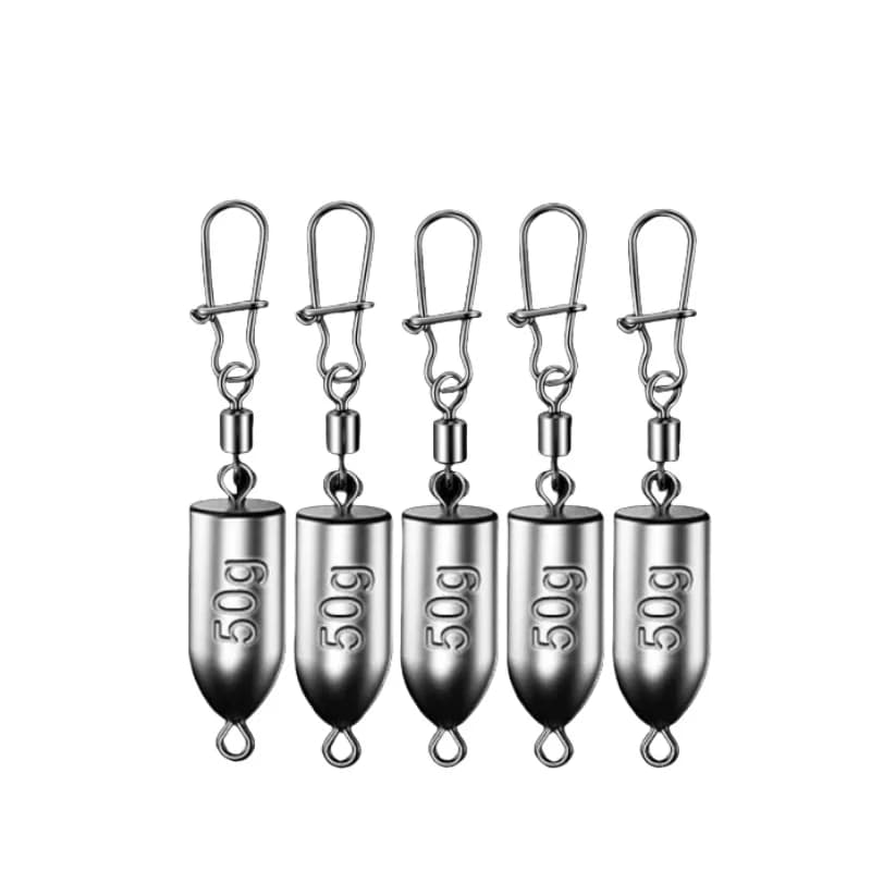 Plombs plats concave Roadrunner 5 pièces 10g à 60g pour pêche - Connecteur plombé fuselé
