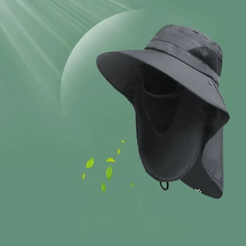Chapeau de pêche avec protection UV et rabat couvre-nuque pour homme et femme