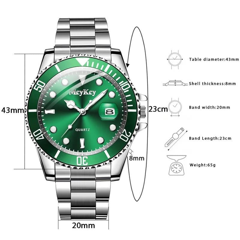 Montre homme luxe quartz style affaires avec calendrier - Idée cadeau pour pêcheur élégant